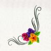 Subtly Elaborate Flower Border Embroidery Design
