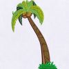 Colorful Palm Tree Embroidery Design
