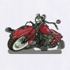 Fierce Red Flaming Bike Embroidery Design