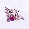 Pink and Purple Flower Border Embroidery Design
