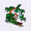 Fire and Water Dragon Embroidery Design
