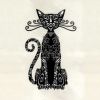 Monochrome Cat Embroidery Design | Animal Embroidery Design | Detailed Cat Machine Embroidery File