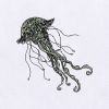 Glamorous Jellyfish Embroidery Design