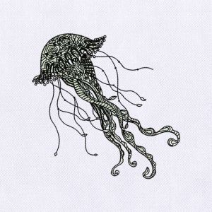 Jellyfish Sketch Embroidery Design