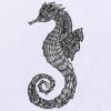 Sea Horse Sketch Embroidery Design