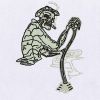 Dead Skeleton Taxi Driver Embroidery Design
