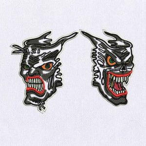 Scary Face Masks Embroidery Design