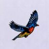 Majestic Blue Bird Embroidery Design