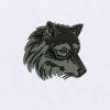 Ominously Lurking Wolf Embroidery Design