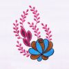 Delicately Beautiful Leaves and Flower Embroidery Design