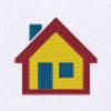 Primary Colored House Digital Embroidery Design