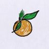Delectable Juicy Orange Fruit Embroidery Design