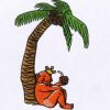 Relaxed King and Palm Tree Embroidery Design