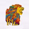 Colorful Roaring Lion Embroidery Design