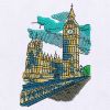 Creative Big Ben Embroidery Design