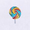 Rainbow Lollipop Vibrant Embroidery Design
