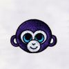 Purple Monkey Face Embroidery Design