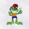 Thumbs up Frog Cartoon Character Embroidery Design