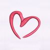 Artistically Imaginative Pink Heart Embroidery Design