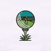 Artistically Scenic Golf Ball Embroidery Design