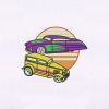 Vibrant Die-Cast Toy Cars Embroidery Design