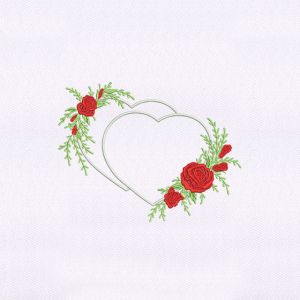 Hearts Rose Quilting Embroidery Design