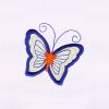 Blue and Orange Butterfly Applique Embroidery Design