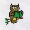Delightful Owl Reading Book Embroidery Design