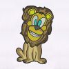 Zany and Peculiar Blue Eyed Lion Embroidery Design