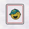 Hat Wearing Smiley Emoji Embroidery Design