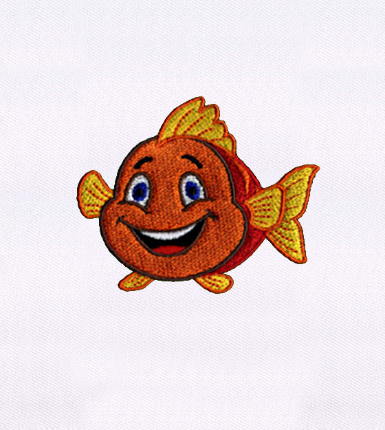 Chirpy Little Mermaid Flounder Embroidery Design Digitemb