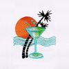 Cocktail by the Beach Embroidery Design