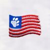 USA Flag with Cat Paw Embroidery Design