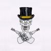 Rum Guzzling Top Hat Wearing Skull Embroidery Design
