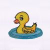 Swimming and Playing Cute Duckling Embroidery Design