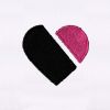 Distorted Pink and Black Heart Embroidery Design