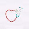 Heart Shaped Stethoscope Embroidery Design
