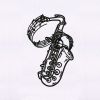 Beautiful Notes Playing Saxophone Embroidery Design