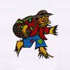 Apples Collecting Charming Scarecrow Embroidery Design