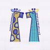 Duo of Colorful and Playful Giraffes Embroidery Design