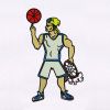 Hoop Crushing Basketball Player Embroidery Design