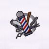 Barber’s Pole and Tools Embroidery Design