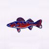 Knotty Patterned Red and Blue Fish Embroidery Design