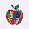Colorful Jigsaw Apple Embroidery Design