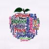 Apple Shaped Motivational Words Embroidery Design
