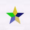 Blue Yellow and Green Star Embroidery Design
