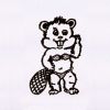 Friendly Young Beaver Girl Embroidery Design