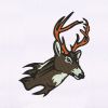 Whitetail Deer Head Embroidery Design | Animal PES Embroidery File | Deer Machine Embroidery Design