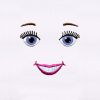 Blue Wide Eyed Smiling Girl Embroidery Design
