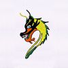 Angry Green and Yellow Dragon Embroidery Design